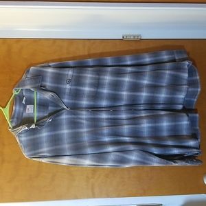 Levi's dry goods long sleeve grey and white flannel size Large